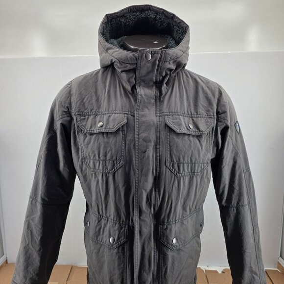Kuhl Jacket Mens Hooded Sherpa Fleece Lined Projekt Kollusion Gray Medium - Picture 1 of 15